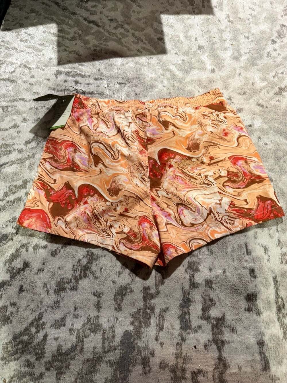Alpine Design Woven Shorts Size L Multi Marbling Marble Print